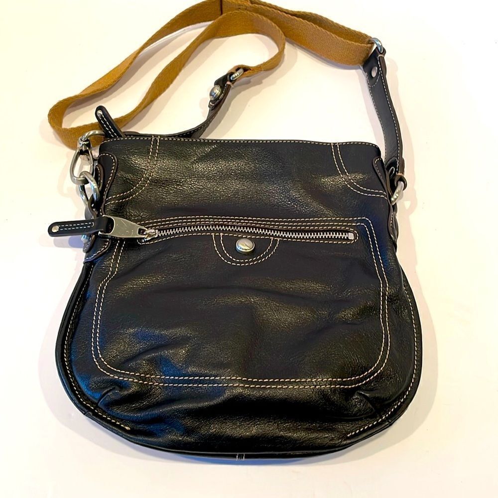 B. Macowski Designer Black Leather Bag Like New